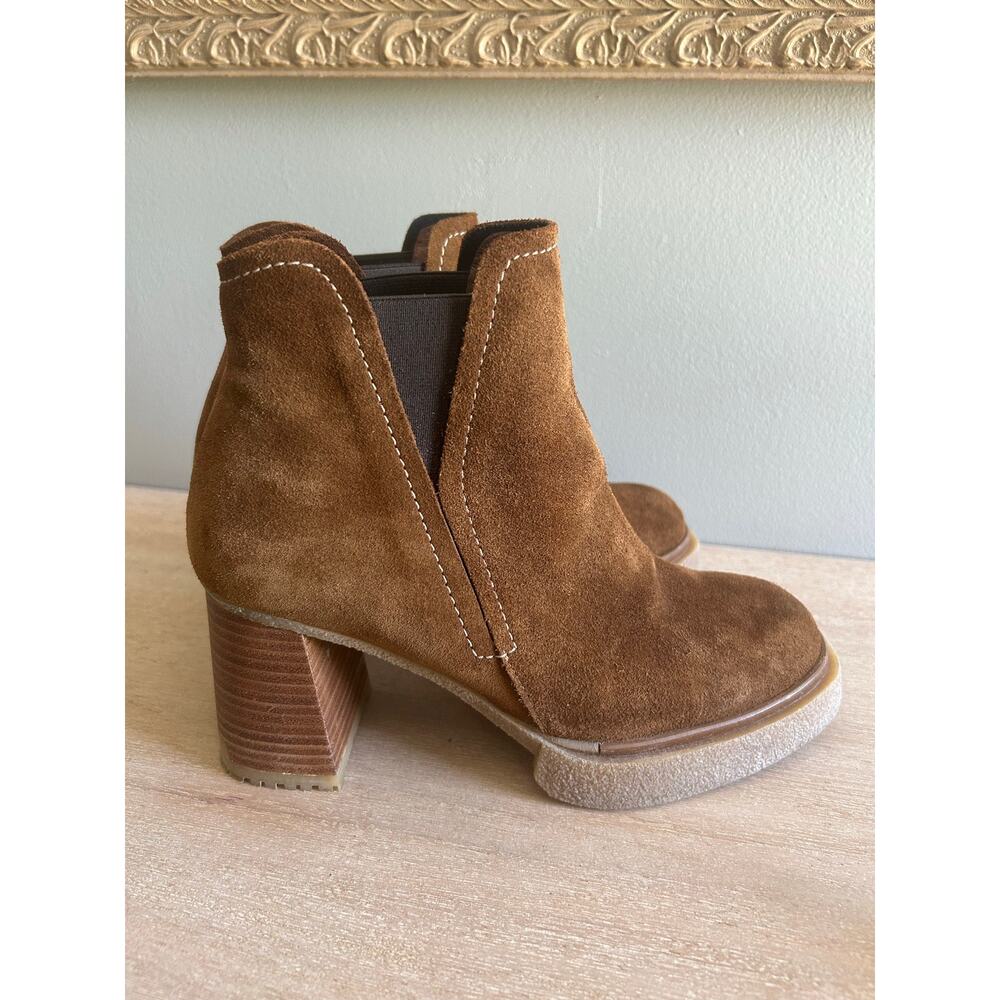 Wonders Y2K inspired brown suede platform boots, BoHo block, heel size 36 - Picture 3 of 10